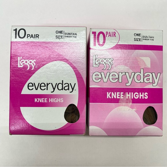L'eggs Everyday Knee Highs  Suntan Sheer Toe One Size 2 Boxes Never Opened - Picture 1 of 8